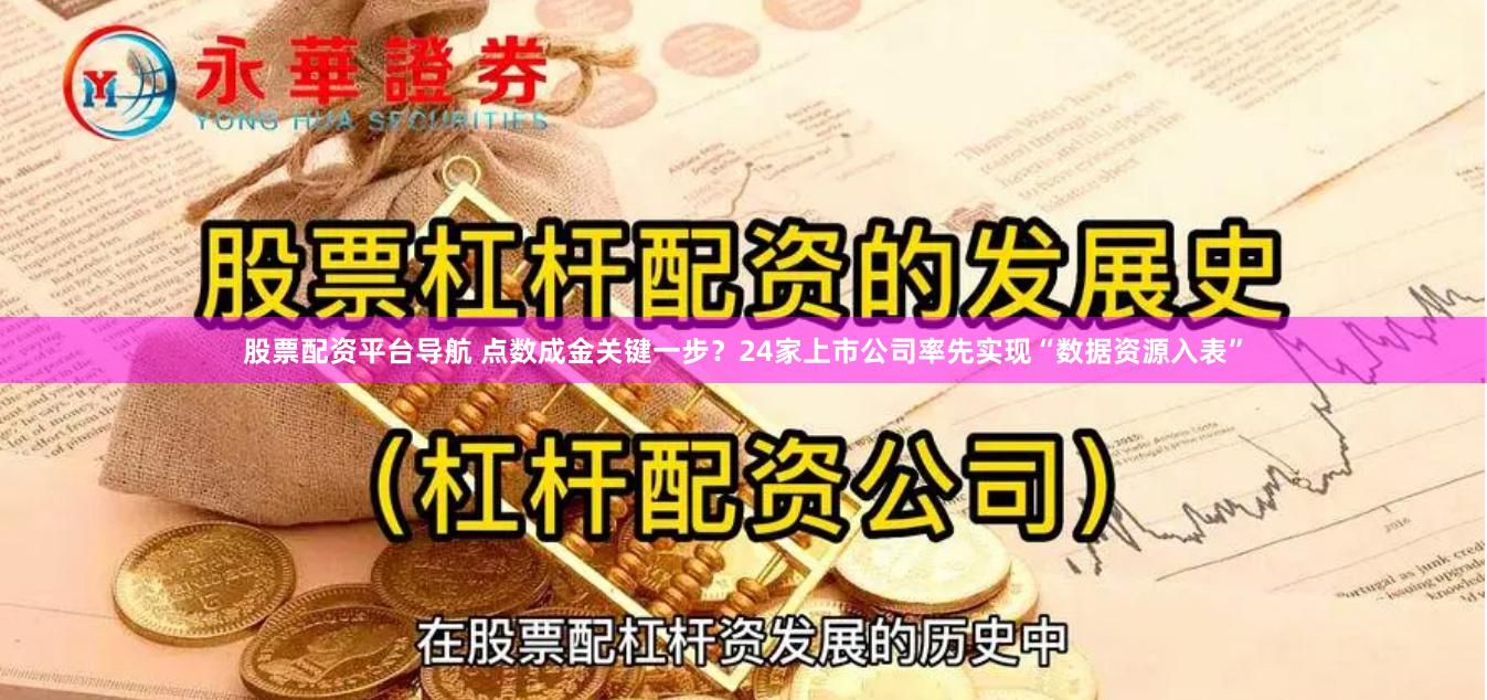 股票配资平台导航 点数成金关键一步？24家上市公司率先实现“数据资源入表”